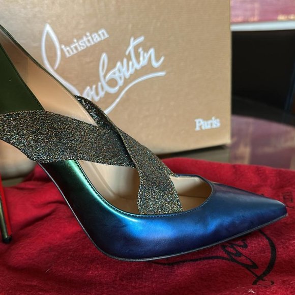 Christian Louboutin Sharpstagram crossover metallic patent leather pumps - Picture 9 of 9